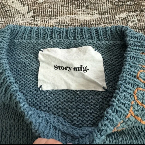 Story MFG. Spinning Patchwork Organic-cotton Sweater - Picture 6 of 10